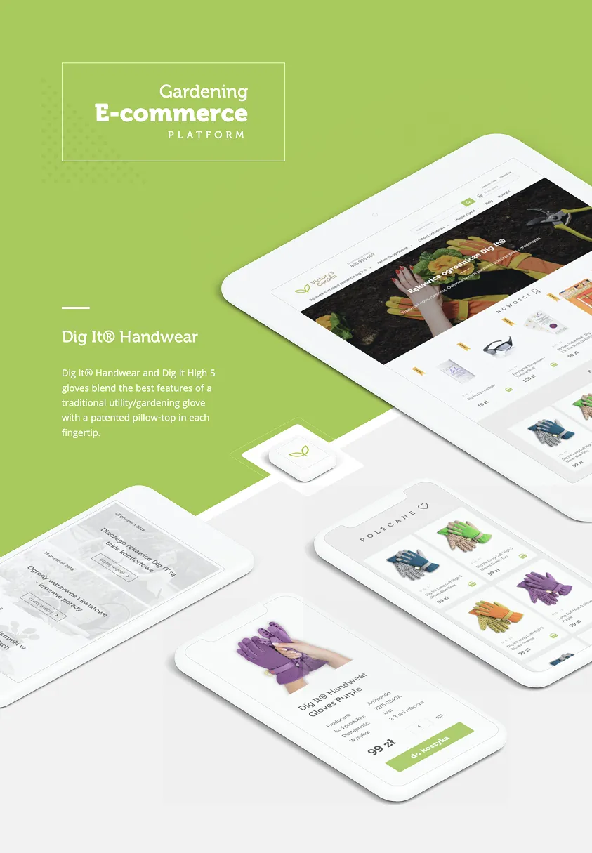 Projekt sklepu internetowego Victory's Garden, platforma e-commerce dla branży ogrodniczej