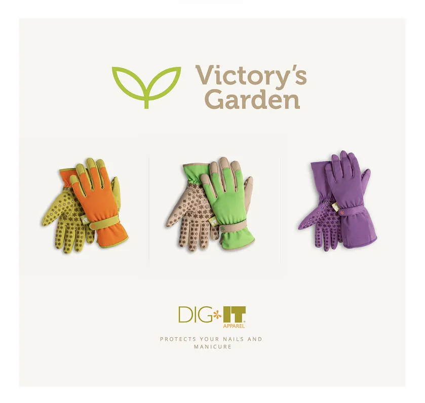 Rękawice ogrodnicze Dig It® marki Victory's Garden chroniące dłonie i paznokcie