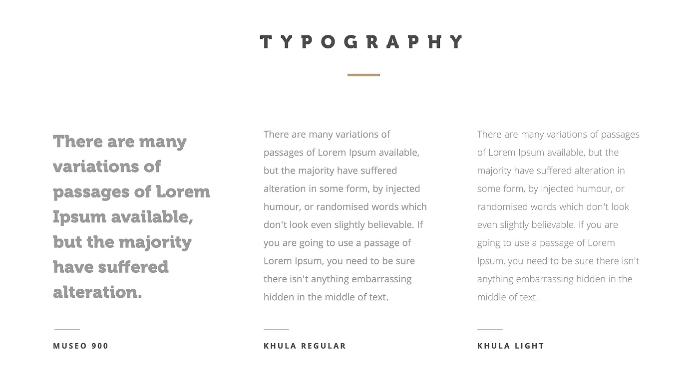 Typografia użyta w sklepie Victory's Garden: Museo i Khula